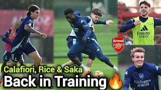 Inside Training: Saka, Rice & Odegaard All TRAIN, Calafiori's Return Boosts Arsenal training