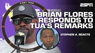 REACTING to Brian Flores' response to Tua criticism  'HE DIDN'T DENY IT' - Stephen A. | First Take