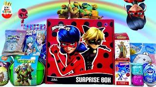 SURPRISE MIX! Lady Bug and Super Cat, Shopkins, Anime, Fixies, Molang, Kinder Surprise unboxing