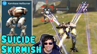 SUICIDE HELLBURNER VS HAWK Funny Skirmish War Robots Gameplay WR