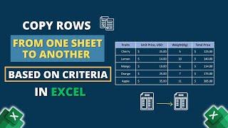 Copy Rows from One Sheet to Another Based on Criteria in Excel