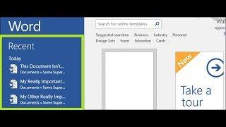 How to Fix Recent Document List in MS Word 16, 2018
