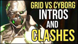 Injustice 2: GRID vs CYBORG Intro & Clash Dialogues!