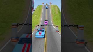 Sport Cars & Cargo Vans vs Chained Hydraulic Crush #2 - BeamNG.Drive