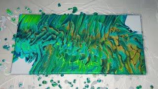 "Forest" - Wandering Straight Acrylic Pour - Acrylic Pearl Pour Abstract Painting #shorts
