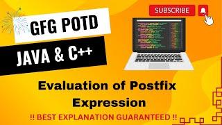 Evaluation of Postfix Expression | GFG POTD | 5 Minutes Code | GeeksForGeeks | DSA