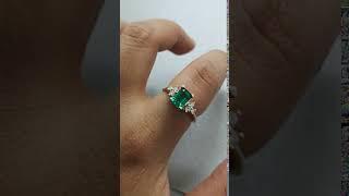 Chatham Emerald Diamond Cluster Ring