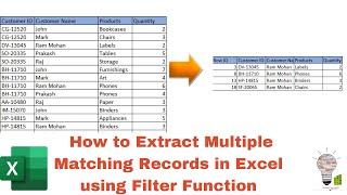 How to Extract Multiple Matching Records in Excel in simple way