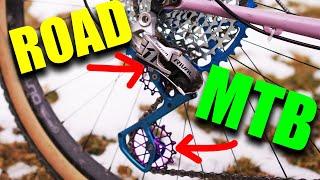 BIKE HACK! SRAM Road Derailleur with MTB Range! #CaveofBadIdeas