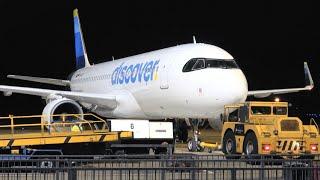 Discover Airlines A320 - D-AIUY - Pushback at Norwich Airport