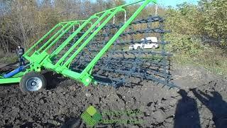 Шлейф борона GreenWay 7 м робота в полі / Flex Harrow Green Way 7 m working in the field