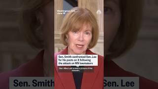 Sen. Smith confronted Sen. Lee for his posts on X following the attack on MN lawmakers