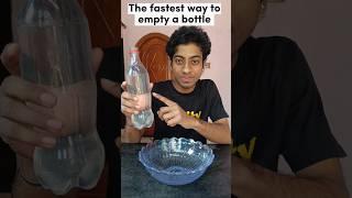 Learn fastest way to empty a bottle #lifehacks #experiment #xclity