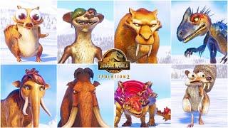 ICE AGE ANIMALS & DINOSAURS EXTENDED MOD SHOWCASE P2, INCLUDED BABY SCRAT, BUCK AND PEACHES | JWE2