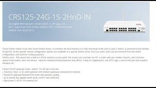 Setting up your MikroTik CRS125-24G-1S-2HnD-IN Cloud router Switch