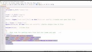 PHP SCRIPT :Write Text Box input to the Text File(Writing into text file)