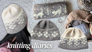 Knitting 3 new winter hat designs! ️ while waiting for more yarn