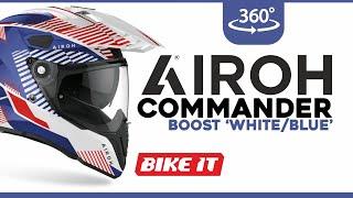 Airoh Commander - Boost White/Blue Gloss - 360° View || The Ultimate Dual-Sport Helmet