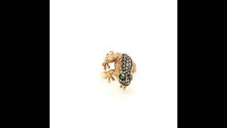 18kt Rose Gold Diamond Frog Ring