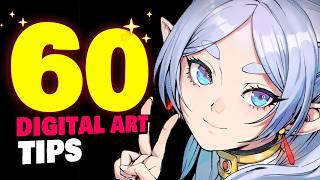  60 DIGITAL ART TIPS in 6 min | Can you handle it?