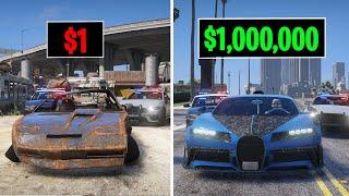 Upgrading $1 to $1,000,000 Getaway Car in GTA 5 RP