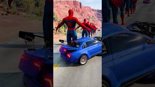 Spider Man Vs Speedy Car Crash in Middle Road – Epic BeamNG.Drive Crash Test! #shorts