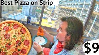 $9 Cheap Eats Best PIZZA DEAL on the Las Vegas Strip, Ellis Island Metro Like Giordano's Napoli Cake