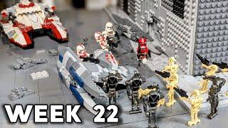 Building Coruscant In LEGO Week 22: Adding An Interior To The Armory And Battle Damage To The Road!