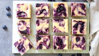 Blueberry Swirl Cheesecake Bars