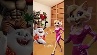 Fat Cat vs Muscular Cat  #animation #comedy #cat #shorts