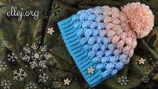 How to Crochet “Scarlet Sky” Baby Puff Stitch Hat • Free Step by Step Crochet Tutorial