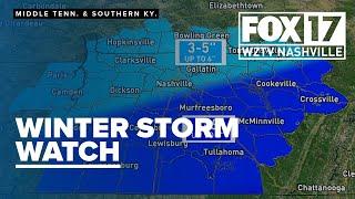 Winter Storm Watch issued for Middle Tennessee, up to 6 inches of snow possible