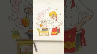 Drawing of Sanji cooks #onepiece #art #anime