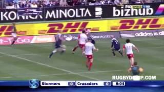 Wyatt Crockett scores a brilliant Crusaders try against the Stormers