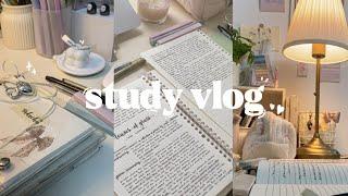 STUDY VLOG | lots of studying, journal with me, cleaning, study productive⋆｡‧˚