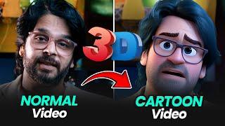 Convert VIDEO into 3D CARTOONS  FREE AI Videos  3D Cartoon Videos | TECHY TAJBOI