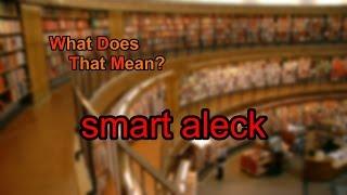 What does smart aleck mean?