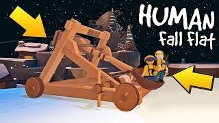 УЛЕТЕЛИ В КОСМОС НА ГИГАНТСКОЙ КАТАПУЛЬТЕ в Human Fall Flat !!!