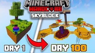 I Survived 100 Days In Minecraft SKYBLOCK Hardcore!!