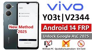 Vivo Y03t Android 14 Frp Bypass/Unlock Google Account Lock Without Pc Vivo Y03t Google Lock Remove