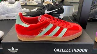 Adidas Gazelle Indoor (Better Scarlet/Hazy Green/Gum) - Style Code: IG6786