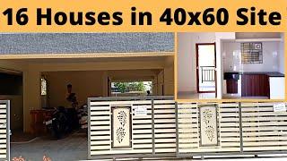 16 Houses in 40x60 Building- Home Tour along with  3D Plan in Bangalore