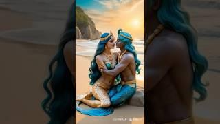 Mermaid Meets Her Lover by the Seaside: A Magical Encounter! #Mermaid #LoveStory #SeasideRomance