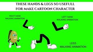 Running legs and arms | green screen | animation | you can make walking animated | cartoon character