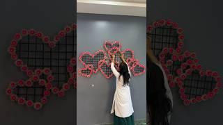 Multiple heart shaped Wall decor idea  #shorts #youtubeshorts #viral #diy #crafts #trending #fun