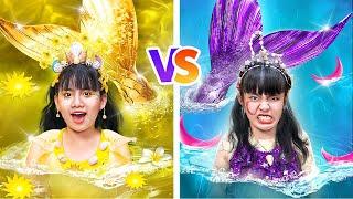 Thử Thách Lột Xác Một Màu! Nàng Tiên Cá Ngày Vs Nàng Tiên Cá Đêm!