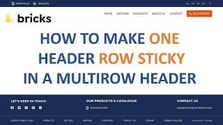 How to Make One Row Sticky in a Multi Row Header in Bricks Builder