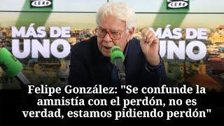 Felipe González considera la amnistía "infecta": "Se va a legitimar que se vuelva a repetir"