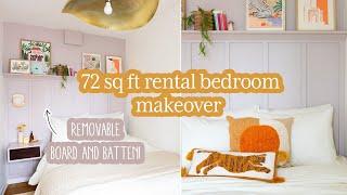 72 Sq Ft Bedroom Makeover | DIY Removable Board and Batten