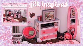 y2k inspired teen bedroom *AESTHETIC AF* | room + cc download | the sims 4: speed build